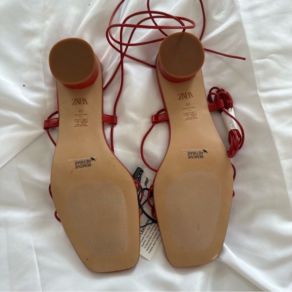 Zara Red Strappy Sandals - Picture 8 of 8
